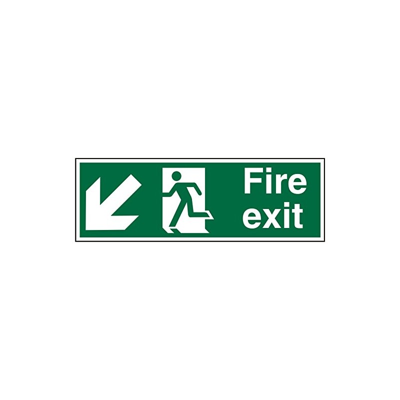 Seco Fire Exit - Arrow Pointing Down & Left, Man