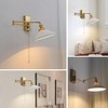 Magiroz Vintage Milk Glass Wall Sconce Modern Rushed Brass Swing