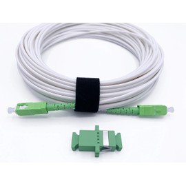 Elfcam® - 30 m Fibre Optic Cable SC/APC to SC/APC Simplex Singlemode, Supplied with Fibre Optic Adapter, Fibre Optic Cable White (30 m)