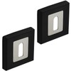 DecorAndDecor Square Escutcheon Thumb Turn Key Rose (Black/Chrome Standard)