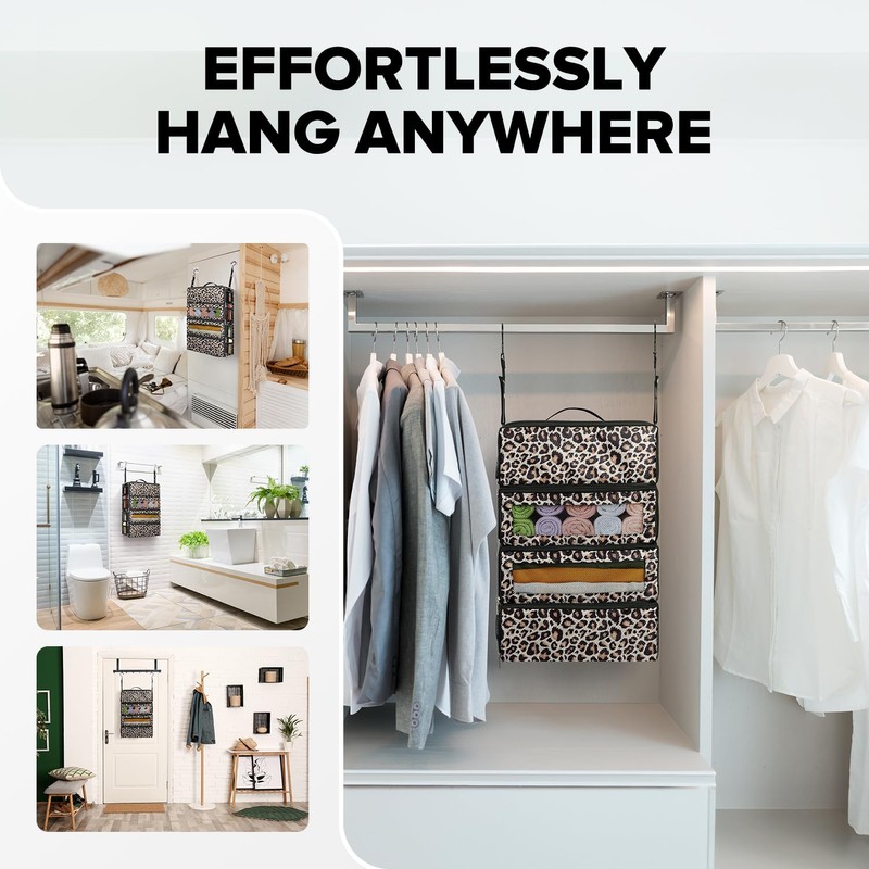 Suitcase Organizer, Travel Luggage Organizer Hanging Shelves Packing Cube Closet/Collapsible