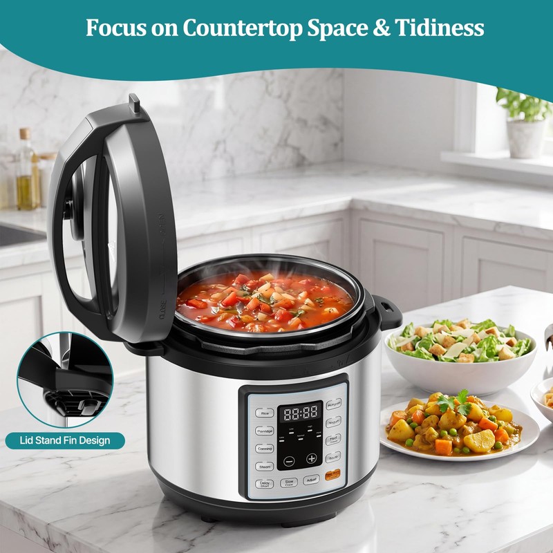 OLIXIS 10-In-1 Electric Pressure Cooker, 3 Quart Multi Cooker for