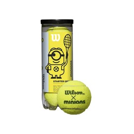Wilson WR8202501001 Hard Tennis Ball, MINIONS Stage 1 Tea Ball, Diameter 2.6 inches (6.5 cm), 3 Balls per Can, Yellow x Green