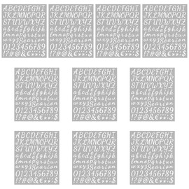 Rolin Roly - 10 calcomanías de vinilo autoadhesivas, con letras blancas del alfabeto, mini calcomanías de números cursivos para buzones de correo, coches, camiones, puerta del hogar, dirección