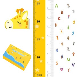 Xorinija Children's Height Growth Chart Wall Sticker, Magnetic 3D Stereoscopic Height Ruler, 90-Degree Vertical Precision Height Measuring Instrument from The Top of The Head (Giraffe)