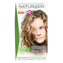 Naturigin Light Ash Blonde Hair Colour 8.1 - Permanent Hair Colour 100% Grey Coverage - Certified Organic Ingredients, Intensively Nourishes Hair - Ammonia Free, Vegan, Long-Lasting Results