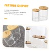 FUNOMOCYA Cotton Ball Pad Holder Bamboo Lid Acrylic Dispenser Makeup