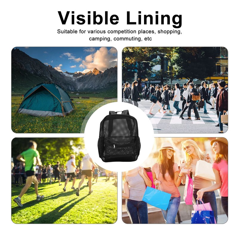 Mesh Backpack Heavy Duty Lightweight Large Capacity Washable See Through
