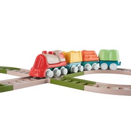Chicco Toy Train for Children, Extensive Play Set, 18 Pieces, Locomotive, Carriages, Rails, 2 Configurations, Made in Italy, 80% Recycled Plastic, Toy for 18 Months - 3 Years