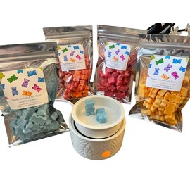 Cinnamon & Vanilla Gummy Bear Wax Melts - 4 Oz Bags - Pet Friendly - Strong Scent- Long Lasting - Eco-Friendly - Hand-Poured - Large Gummy Melts - Wax Tarts - Soy (Cinnamon & Vanilla)