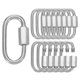PATIKIL M4 Quick Link Chain Connector, 15 Pcs 3/16" 304 Stainless Steel Locking Quick Chain Repair Links for Towing Swing Outdoor Equipment, 500 lbs Capacity