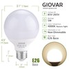 GIOVAR 8-Pack LED Bathroom Light Bulbs, 4000K Natural White Night