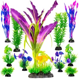 UNEAK quarium Plant Fish Tank Decorations Medium/Large Resin Plastic Artificial Plants Flower Ornament Beta Goldfish Decoration Ornaments Freshwater & Saltwater Décor (Mix)