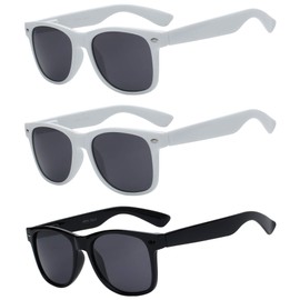 3 Pack Retro Vintage Smoke Lens Sunglasses Colored Plastic Frame Men Women