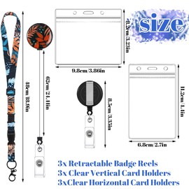 BESARME 3 Pack Cruise Lanyards for Ship Cards, Adjustable Lanyards with Retractable Badge Reel, 6 Pack Waterproof ID Badge Holder and 3 Pack Phone Tether Tab, Style a