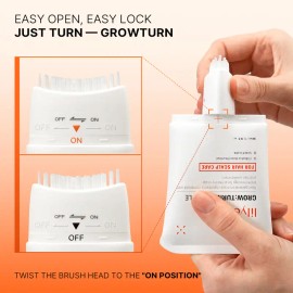 Hair Growth Serum with Built-In Brush – Promotes Thicker, Fuller Hair, Strengthens Hair Follicles, Nourishing Hair Treatment for Growth and Volume
