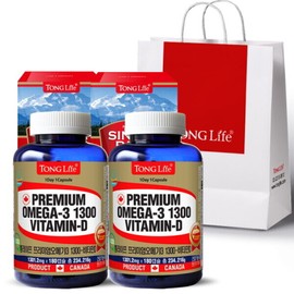 통라이프 ()프리미엄오메가3 1300+비타민D(1301.2mg x 180캡슐)1병 Tong Life Premium Omega 3 1300 + Vitamin D (1301.2mg x 180 Capsules) 1 Bottle