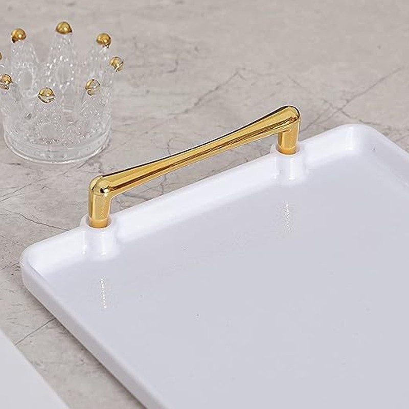 Decorative Tray Elegant Exquisite Texture Ergonomic Serving Tray with Handles