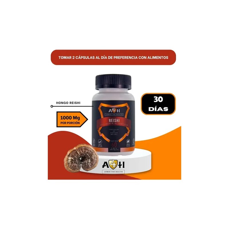 A4h Hongo Reishi 90 Cáps Antioxidante Antiinflamatorio Sabor Sin Sabor