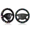 Steering Wheel Cover Cute Flowers, 2 Pieces Universal Car Steering