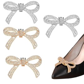 FISH DRAGATE 4 pieces shoe clips women, rhinestone removable shoe clips, jewellery decorations, shoe jewellery, shoe buckles for wedding, bride, prom, party, gold, silver, Metal, Created Diamond