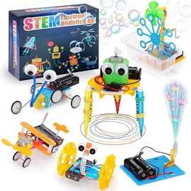 JIUS@FF Kit De Ciencia Stem para Niños, Juguete Robot Stem para Niños, Kit De Construcción De Ingeniería De Experimentos Científicos Electrónicos, Reg
