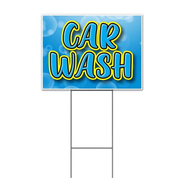 Car Wash Bubbles (18" x 24") Yard Sign, Quantity Discounts,