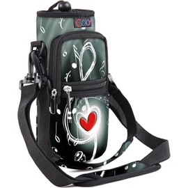 icolor Water Bottle Carrier Bag Holder 25/32/40/64oz,Adjustable Padded Shoulder & Handle Strap Sports Sling Hiking Pack,Insulated Neoprene Wide Mouth Bottle Pouch Sleeve