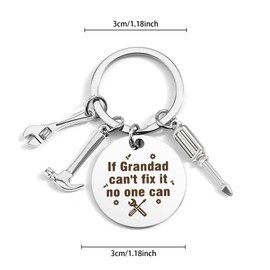 Hoosmoon Grandad Fathers Day Gift, Gifts from Grandchildren, Keyring, Father's for Grandad, Birthday Christmas Gifts, Presents - If Can't Fix It, No One Can 10x3x0.5 cm