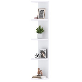 LitaEther 5 Tier White Lack Wall Shelf - Multi-Functional Display Organizer for Anime Figures, Funko Pop, Plants, Makeup & Books (7.1" x 5.5" x 30.7") – Space-Saving Floating Shelf for Home & Office