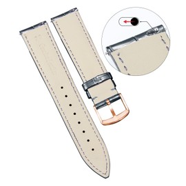 BINLUN Leather Watch Band Genuine Calfskin Replacement Watch Strap Quick Release Crocodile Pattern 10 Colors 13 Sizes for Men Women(Rose-Gold Buckle,Black,10MM)