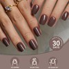CUZIAM Brown Press on Nails Short Square, 32pcs Dark Chocolate