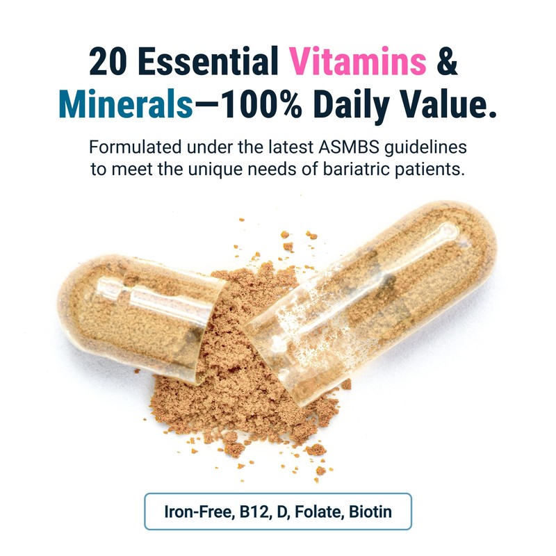 BariatricPal Multivitamin ONE 1 per Day! Bariatric Multivitamin Capsule Iron