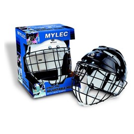 Mylec Sr. Helmet with Wire Face Guard, White , Large