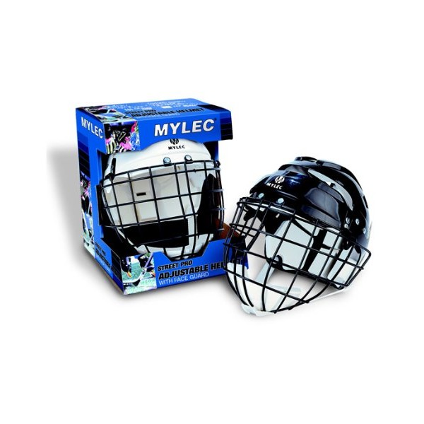 Mylec Sr. Helmet with Wire Face Guard, White , Large