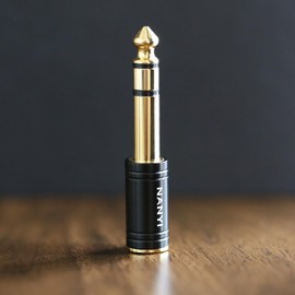 NANYI 1/4'' Male to 1/8'' Female Stereo Headphone Adapter Connect Cable, Upgrade 6.35mm Jack Stereo Socket Male to 3.5mm Jack Stereo Plug Female for Headphone, Amp Adapte, Black 1-Pack