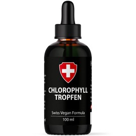 Chlorophyll liquid from alfalfa, 100 ml liquid chlorophyll with 200 mg liquid chlorophyll per daily dose, chlorophyll drops are an alternative to chlorophyll tablets