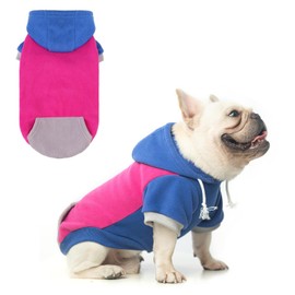 BEAUTYZOO Fleece Dog Hoodie Sweatershirt with Pocket and Leash Hole, Stretchy Small Medium Large Sized Dogs Clothes for Fall Winter Cold Days, Color Designer Warm Dog Jackets,French Bulldog Coats