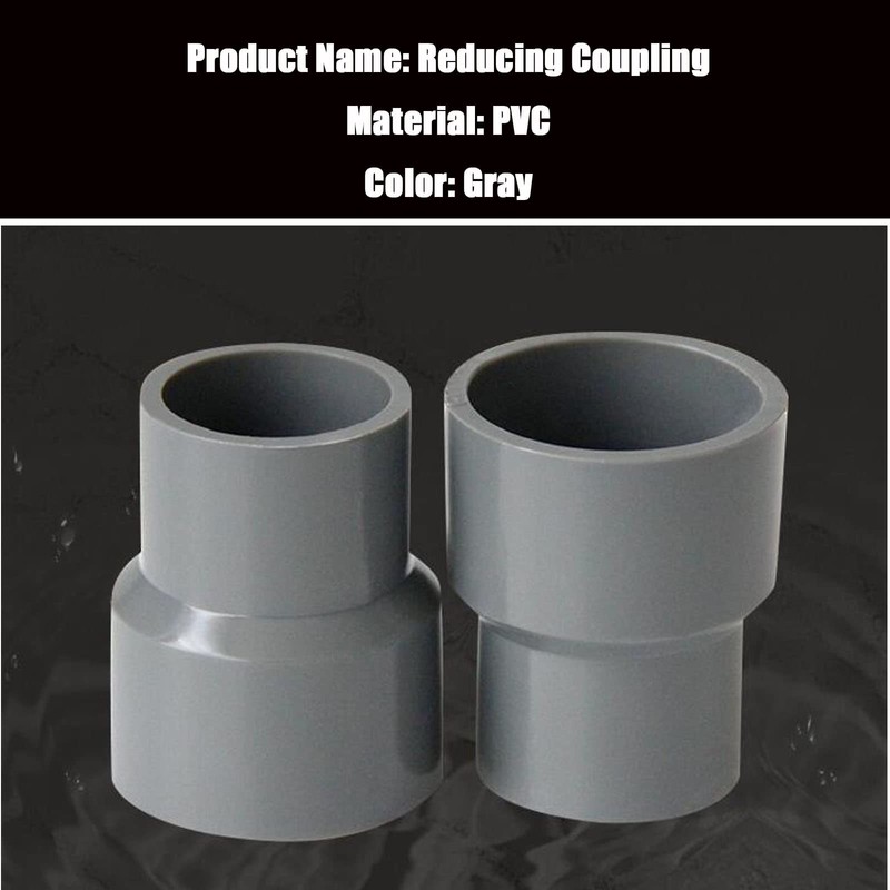 TOP-VIGOR 2pcs PVC DWV Reducer Coupling Schedule 40 Grey 32mm