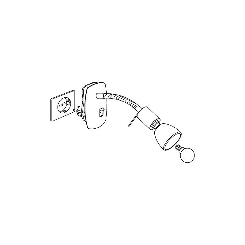 EGLO Steckdosenspot Dakar 3, Steckerleuchte, Steckdosenlampe aus Metall in Nickel-matt,