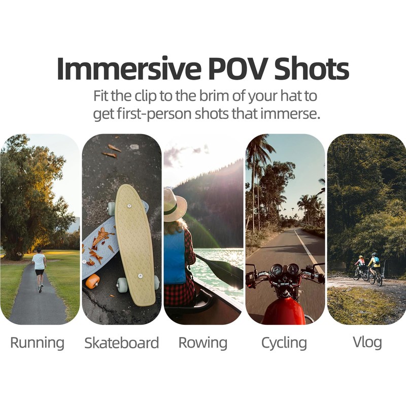 Sinyutia Baseball Hat Clip for Insta360 Go 3s, Vertical &