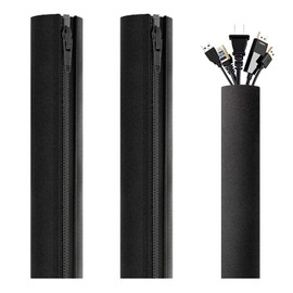 ShuaWdk Zipper Cable Storage Sleeve, Cable Protector, Cable Organization, Storage, Concealing, Cable Clip, Wiring Cover, Organization, Cable Cover, Suitable for TVs, Computers, Home Entertainment and