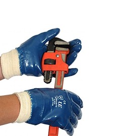 Ultimate Industrial A825/10 A825 Armanite Nitrile Fully Coated Work Gloves, 1 Pair, Size 10, Blue