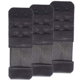 SAMGU Bra Extender 2 Hooks Bra Extender 2 Hook Extension Bra Extender Elastic Strap Comfortable, 3 Pack Black 2 Hooks 1/2"