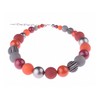 Adi-Modeschmuck Large necklace "Thabea", elegant material mix chain made of