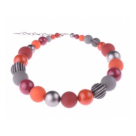 Adi-Modeschmuck Large necklace "Thabea", elegant material mix chain made of Polaris and various acrylic beads with attractive accents, handmade in Berlin, Acrylic Polaris Acrylic, Pearl