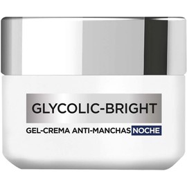 L'Oréal Paris crema noche antimanchas Glycolic Bright, 50ml - Gel crema facial con Acido Glicólico y Niacinamida que reduce todo tipo de manchas, Text