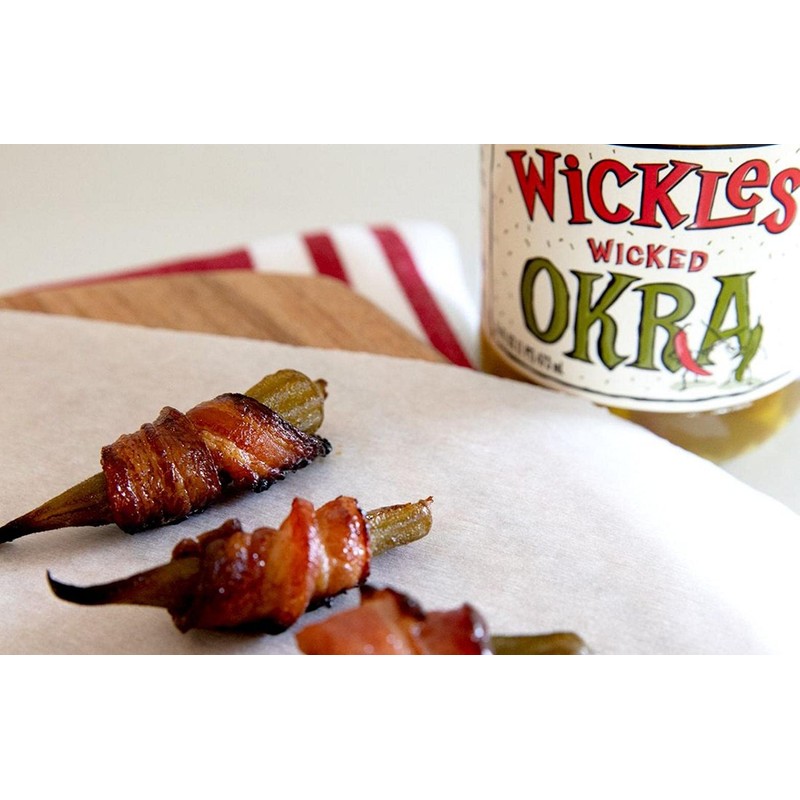 Sims Foods, Wickles Wicked Okra, 16 OZ (Pack of 4)