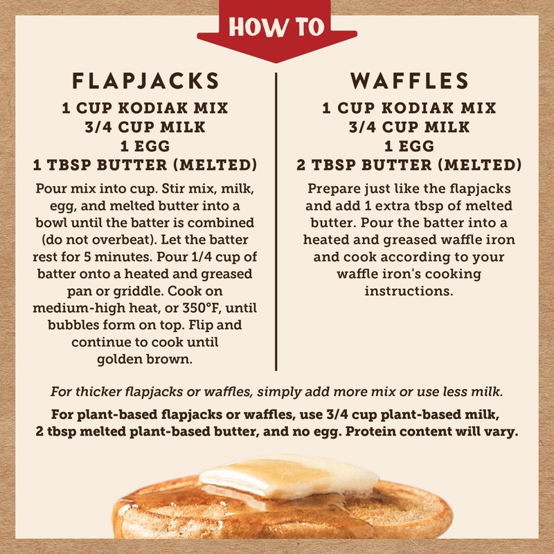 Kodiak Kernza Power Cakes, Pancake & Waffle Mix, Original, High