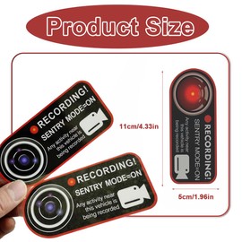 WUSJCOF 2 x Warning Dash Cam Recording Window Stickers Vehicle Camera Safety Dash Cam Signs